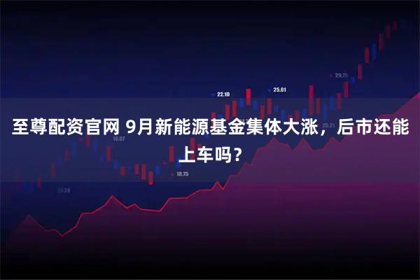 至尊配资官网 9月新能源基金集体大涨，后市还能上车吗？