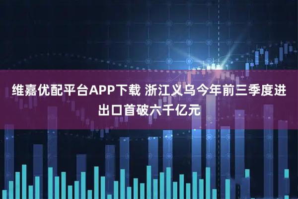 维嘉优配平台APP下载 浙江义乌今年前三季度进出口首破六千亿元