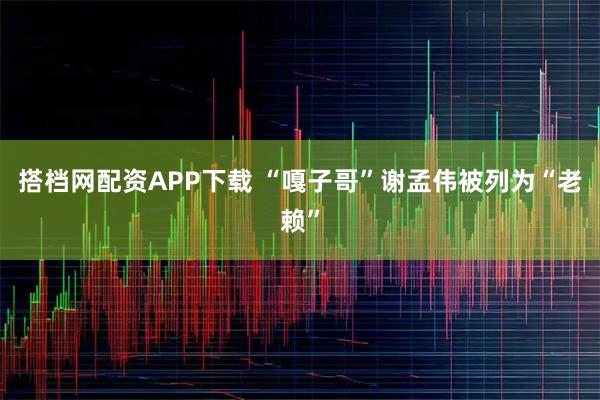搭档网配资APP下载 “嘎子哥”谢孟伟被列为“老赖”